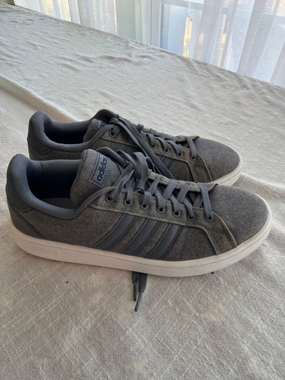 Adidas Grand Court Canvas Gray Sneakers Men's US 11